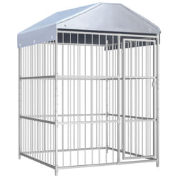 vidaXL Outdoor Dog Kennel with Roof Lockable latch System Pet Puppy Cage House