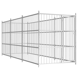 vidaXL Outdoor Dog Kennel Heavy-duty Lockable Latch System Puppy Cage House