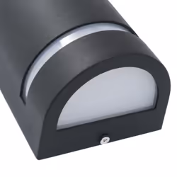 vidaXL 2x Outdoor Wall Lights 35W Black Half-round Garden Patio Lighting Lamp - Additional view 4