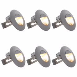 vidaXL 6x Outdoor LED Wall Lights 5W Silver Round Garden Patio Lighting Lamp