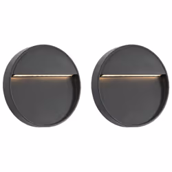 vidaXL Outdoor LED Wall Lights Garden Lighting Pathway Lamp 3W Black 2 pcs - round