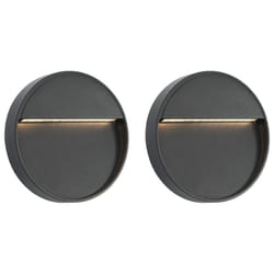 vidaXL Outdoor LED Wall Lights Garden Lighting Pathway Lamp 3W Black 2 pcs - round