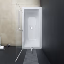 vidaXL Folding Shower Enclosure 2 Panels ESG 120x140cm Bathtub Wall Screen - Additional view 4