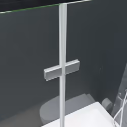 vidaXL Folding Shower Enclosure 2 Panels ESG 120x140cm Bathtub Wall Screen - Additional view 5