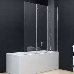 vidaXL Folding Shower Enclosure 3 Panels ESG 130x138cm Bathtub Wall Screen