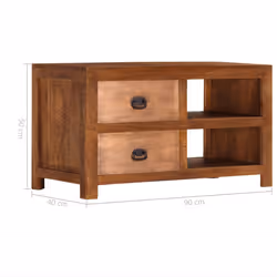 vidaXL Coffee Table with 2 Drawers 90x40x50 cm Solid Mango Wood