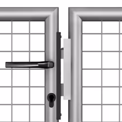 vidaXL Garden Gate Galvanised Steel 306x200cm Silver Outdoor Entrance Door