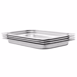 vidaXL 4x Gastronorm Containers GN 1/1 Stainless Stackable Tray Multi Sizes - 530 x 325 x 40 mm