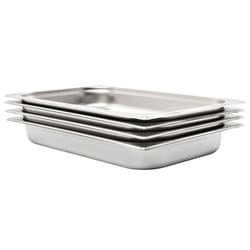 vidaXL 4x Gastronorm Containers GN 1/1 Stainless Stackable Tray Multi Sizes - 530 x 325 x 65 mm