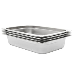 vidaXL 4x Gastronorm Container GN 1/1 100mm Stainless Steel Stackable Tray Pan