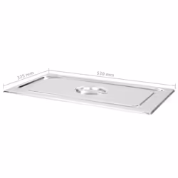vidaXL 2x Pan Lids GN 1/1 Stainless Steel Cooking Tray Screen Guard Cover - Additional view 5