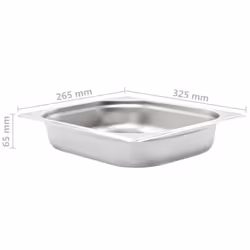 vidaXL 4x Gastronorm Containers GN 1/2 65mm Stainless Steel Stackable Tray - Additional view 7