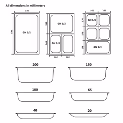 vidaXL 4x Gastronorm Containers GN 1/2 65mm Stainless Steel Stackable Tray - Additional view 8