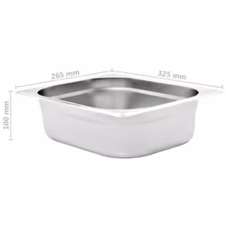 vidaXL 4x Gastronorm Containers GN 1/2 100mm Stainless Steel Stackable Tray - Additional view 7