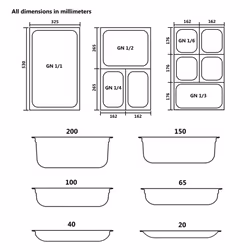 vidaXL 4x Gastronorm Containers GN 1/2 100mm Stainless Steel Stackable Tray - Additional view 8