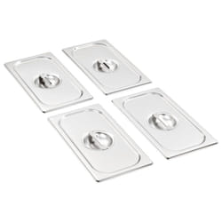vidaXL 8x Pan Lids Stainless Steel Cooking Tray Guard Cover Set Multi Models - 325 x 176 mm