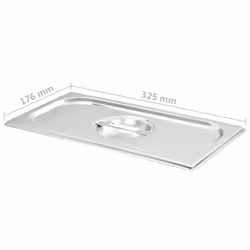 vidaXL 8x Pan Lids Stainless Steel Cooking Tray Guard Cover Set Multi Models - 325 x 176 mm - Additional view 5