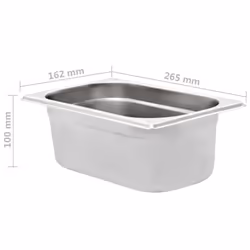 vidaXL 8x Gastronorm Containers GN 1/4 100mm Stainless Steel Stackable Tray - Additional view 7