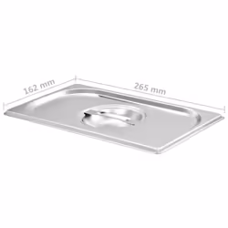 vidaXL 8x Pan Lids Stainless Steel Cooking Tray Guard Cover Set Multi Models - 265 x 162 mm - Additional view 5