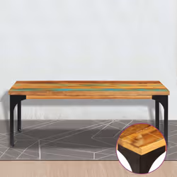 vidaXL Coffee Table Solid Reclaimed Wood Living Room Tea Side Telephone Stand - Additional view 7
