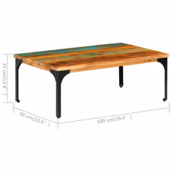 vidaXL Coffee Table Solid Reclaimed Wood Living Room Tea Side Telephone Stand - Additional view 9