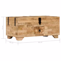 vidaXL Solid Mango Wood Coffee Table 80x40x35cm Home Tea Side Telephone Stand - Additional view 8