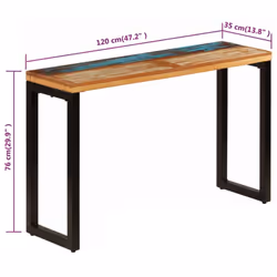 vidaXL Console Table Solid Reclaimed Wood and Steel Home Dressing Desk Stand
