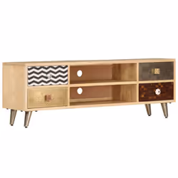 vidaXL Solid Mango Wood TV Cabinet HiFi Sideboard Stand Unit Entertainment