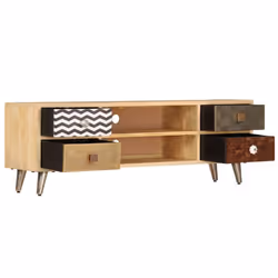 vidaXL Solid Mango Wood TV Cabinet HiFi Sideboard Stand Unit Entertainment - Additional view 6