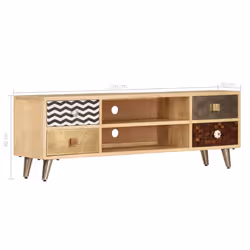 vidaXL Solid Mango Wood TV Cabinet HiFi Sideboard Stand Unit Entertainment - Additional view 9