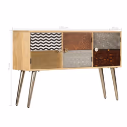 vidaXL Solid Mango Wood Sideboard 120x30x75cm Cabinet Storage Organiser Unit - Additional view 8