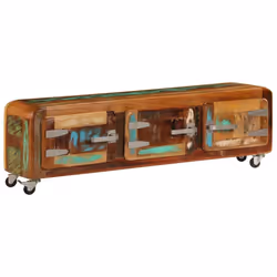vidaXL TV Cabinet 120x30x37cm Solid Reclaimed Wood Home HiFi Stand Unit Centre