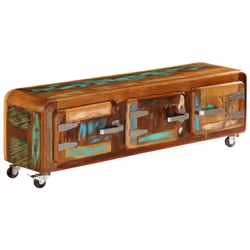 vidaXL TV Cabinet 120x30x37cm Solid Reclaimed Wood Home HiFi Stand Unit Centre