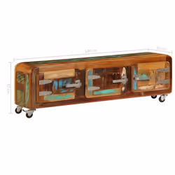 vidaXL TV Cabinet 120x30x37cm Solid Reclaimed Wood Home HiFi Stand Unit Centre