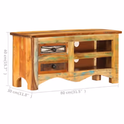 vidaXL TV Cabinet 80x30x40cm Solid Reclaimed Wood Home HiFi Stand Unit Centre