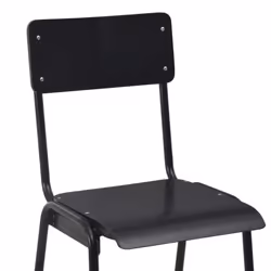 vidaXL 2x Bar Chairs Black Solid Plywood Steel Stackable Kitchen Dining Seat - Additional view 5