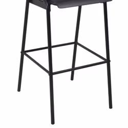 vidaXL 2x Bar Chairs Black Solid Plywood Steel Stackable Kitchen Dining Seat - Additional view 6