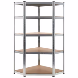 vidaXL Storage Shelf Silver 90x90x180cm Steel and MDF Display Organiser Rack