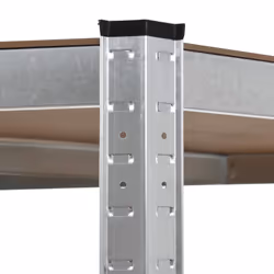 vidaXL Storage Shelf Silver 90x90x180cm Steel and MDF Display Organiser Rack - Additional view 4