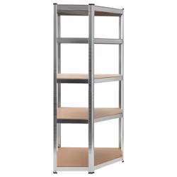 vidaXL Storage Shelf Silver 75x75x180cm Steel and MDF Display Organiser Rack - Additional view 2