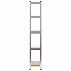 vidaXL Storage Shelf Silver 75x30x172cm Steel and MDF Organiser Rack Unit