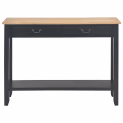 vidaXL Console Table Black 110x35x80cm Wood Side Cabinet Stand Hall End Drawer - Additional view 2