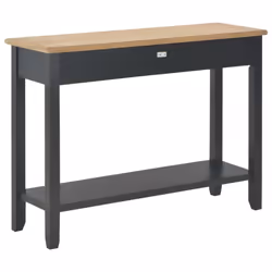 vidaXL Console Table Black 110x35x80cm Wood Side Cabinet Stand Hall End Drawer - Additional view 3