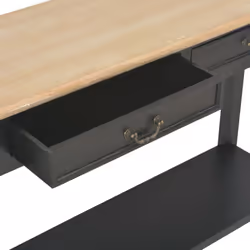 vidaXL Console Table Black 110x35x80cm Wood Side Cabinet Stand Hall End Drawer - Additional view 6