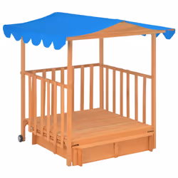 vidaXL Kids Playhouse with Sandbox Fir Wood Blue UV50 Children Fun Play Centre - Additional view 2
