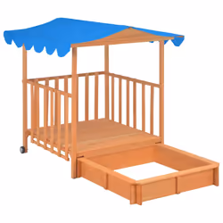 vidaXL Kids Playhouse with Sandbox Fir Wood Blue UV50 Children Fun Play Centre - Additional view 3