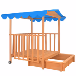 vidaXL Kids Playhouse with Sandbox Fir Wood Blue UV50 Children Fun Play Centre - Additional view 4