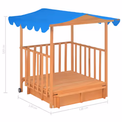 vidaXL Kids Playhouse with Sandbox Fir Wood Blue UV50 Children Fun Play Centre - Additional view 8