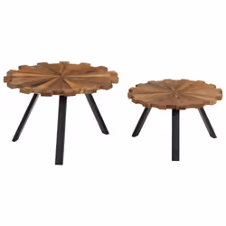 vidaXL 2x Coffee Tables Solid Reclaimed Wood Couch Side End Tea Stand Table - Additional view 7