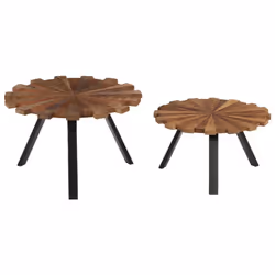 vidaXL 2x Coffee Tables Solid Reclaimed Wood Couch Side End Tea Stand Table - Additional view 8